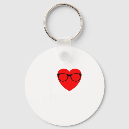 I Love Nerds Gles Funny Heart Valentines Gift Men Schlüsselanhänger (Vorderseite)
