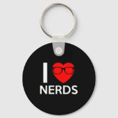 I Love Nerds Gles Funny Heart Valentines Gift Men Schlüsselanhänger (Vorderseite)