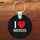 I Love Nerds Gles Funny Heart Valentines Gift Men Schlüsselanhänger (Vorderseite)
