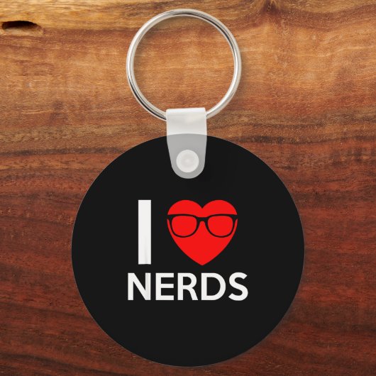 I Love Nerds Gles Funny Heart Valentines Gift Men Schlüsselanhänger (Vorderseite)
