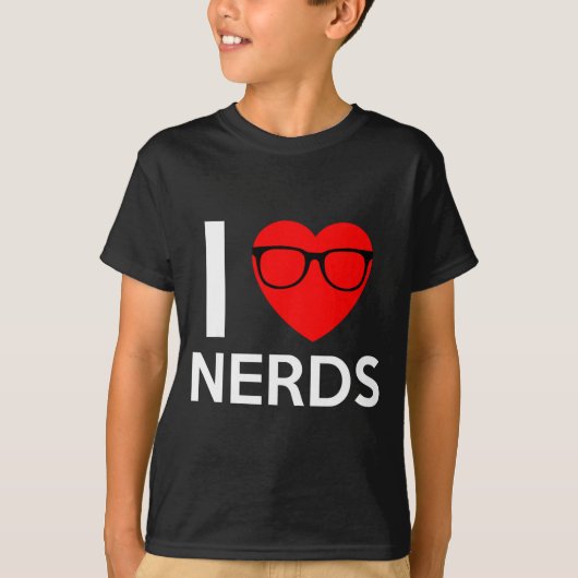 I Love Nerds Gles Funny Heart Valentines Gift Men T-Shirt (Vorderseite)