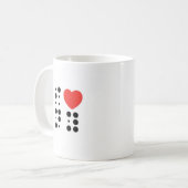 I Love New York - Braille Version Kaffeetasse (Vorderseite Links)
