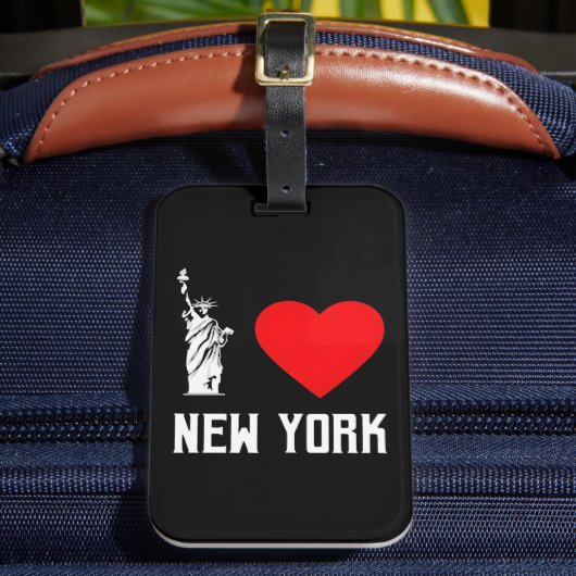 I Love New York Heart T‑Shirt Design Gepäckanhänger (Vorderseite Insitu 2)