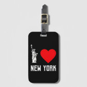 I Love New York Heart T‑Shirt Design Gepäckanhänger (Vorderseite Vertikal)