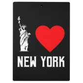 I Love New York Heart T‑Shirt Design Klemmbrett (Rückseite)