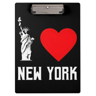 I Love New York Heart T‑Shirt Design Klemmbrett