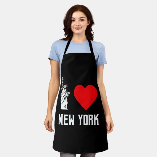 I Love New York Heart T‑Shirt Design Schürze (Getragen)