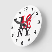 I Love New York NY O'clock L. Edition Runde Wanduhr (Winkel)