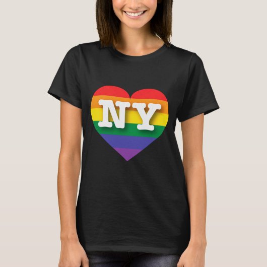 I Love New York Rainbow Heart _1 T-Shirt (Vorderseite)