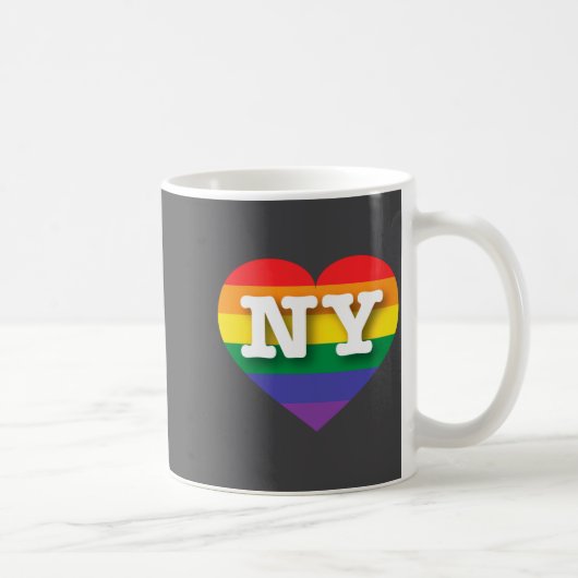 I Love New York Rainbow Heart Kaffeetasse (Rechts)