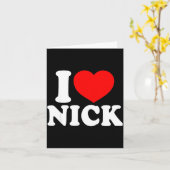I Love Nick, I Heart Nick Name, Red Heart Valentin Karte (Gelbe Blume)
