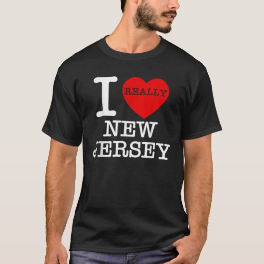 I Love NJ Heart Jersey Funny Family Travel Souveni T-Shirt (Vorderseite)