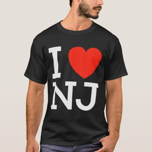 I Love Nj - Heart T Shirt For New Jersey Lovers (Vorderseite)