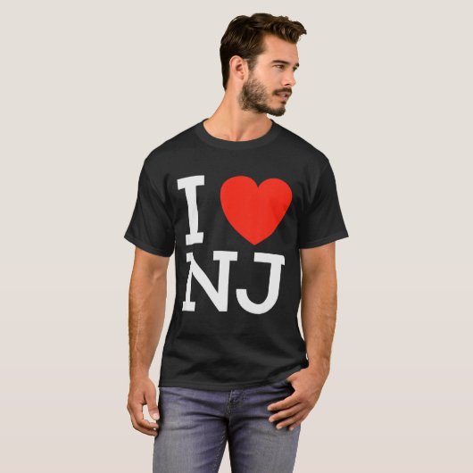 I Love Nj - Heart T Shirt For New Jersey Lovers (Vorne ganz)