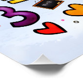 I Love Numbers Cute Calculator Math Design Poster (Ecke)