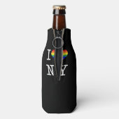 I Love NY - Gay Pride Rainbow Heart Classic Flaschenkühler (Flasche Rückseite)