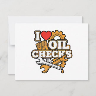 I Love Oil Checks Funny Auto Mechanic Car Men Wome