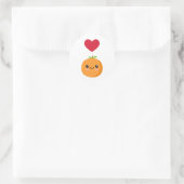 I love Orangen Runder Aufkleber (Tasche)