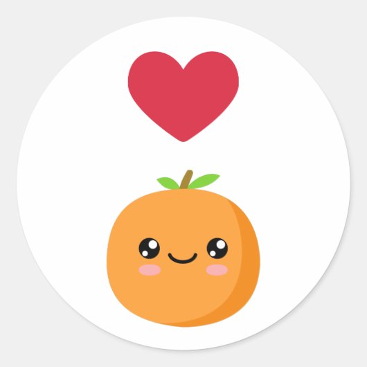 I love Orangen Runder Aufkleber (Vorderseite)