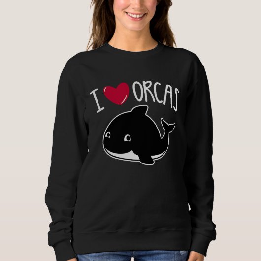 I Love Orcas Orca Killer Whale Cute Graphic Sweatshirt (Vorderseite)
