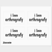 I Love Orthography Funny Spelling Joke Sticker (Blatt)