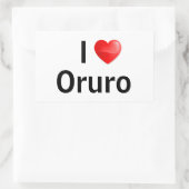 I love Oruro Rechteckiger Aufkleber (Tasche)