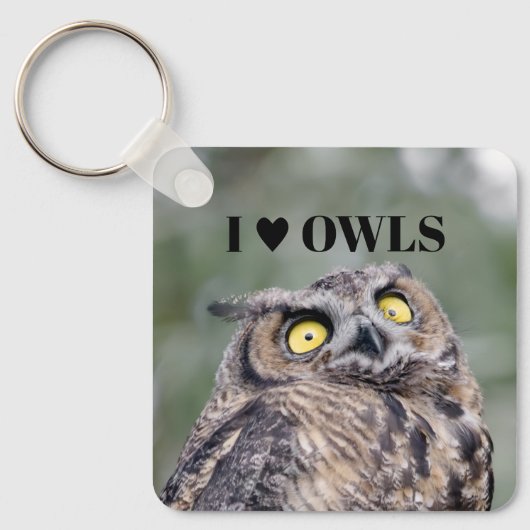 I Love Owls Keychain Schlüsselanhänger (Vorderseite)
