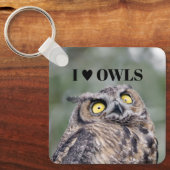 I Love Owls Keychain Schlüsselanhänger (Vorderseite)