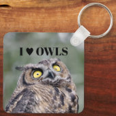 I Love Owls Keychain Schlüsselanhänger (Rückseite)