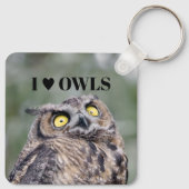 I Love Owls Keychain Schlüsselanhänger (Rückseite)
