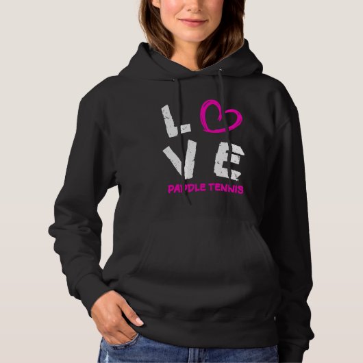 I Love Paddle Tennis Heart Hoodie (Vorderseite)
