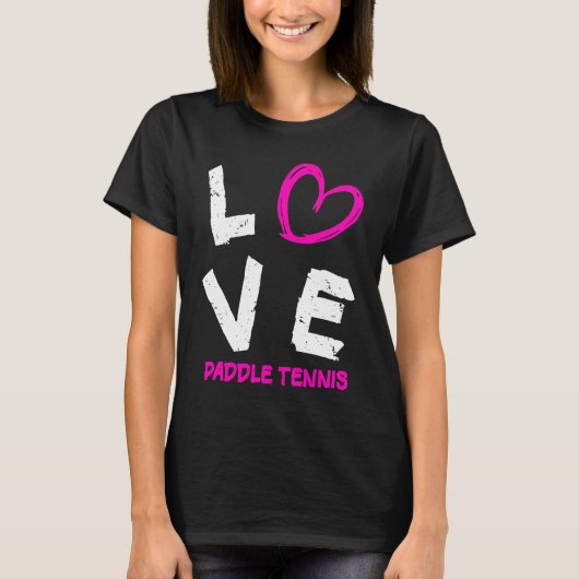 I Love Paddle Tennis Heart T-Shirt (Vorderseite)