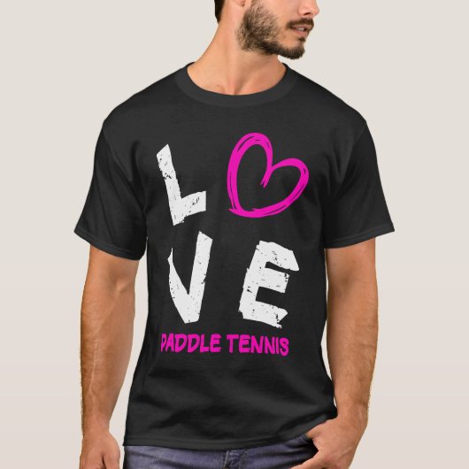 I Love Paddle Tennis Heart T-Shirt (Vorderseite)