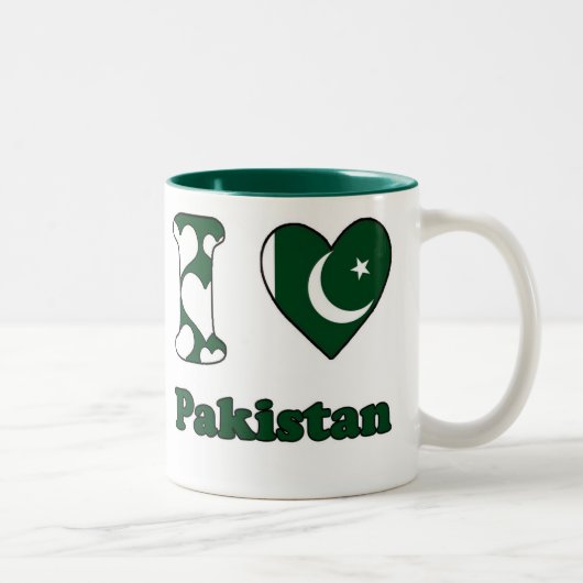 I love Pakistan Zweifarbige Tasse (Rechts)