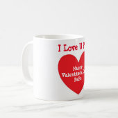 I Love PaPa - Red Valentine's Day - Coffee Mug Kaffeetasse (Vorderseite Links)