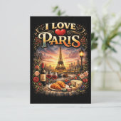 I Love Paris Dankeskarte (Stehend Vorderseite)