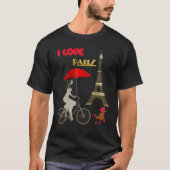 I Love Paris Eiffel Tower France French Souvenir T-Shirt (Vorderseite)