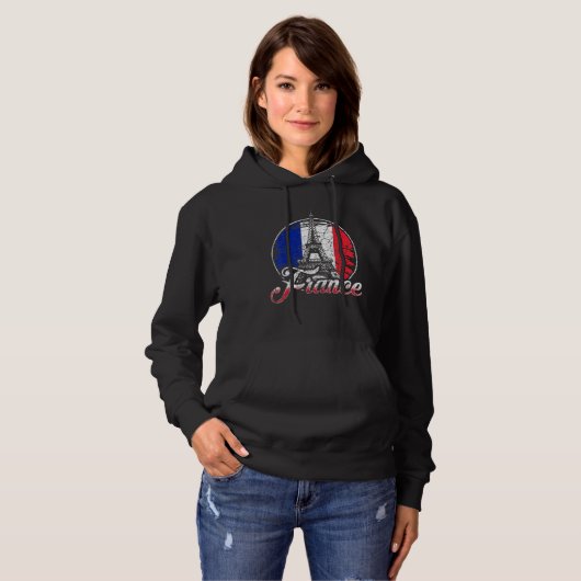 I Love Paris, Eiffel Tower, France T-Shirt French Hoodie (Vorne ganz)
