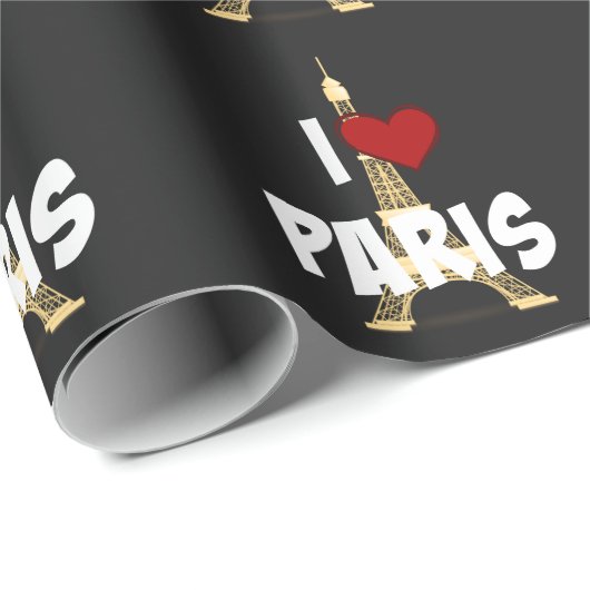 "I Love Paris," Eiffel Tower Geschenkpapier (Rolleneckpunkt)
