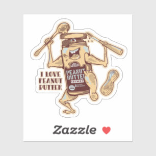 I LOVE PEANUT BUTTER AUFKLEBER
