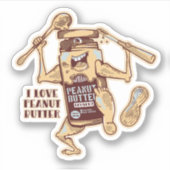 I LOVE PEANUT BUTTER AUFKLEBER (Vorderseite)
