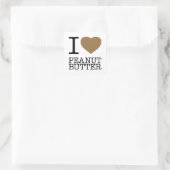 I LOVE PEANUT BUTTER QUADRATISCHER AUFKLEBER (Tasche)