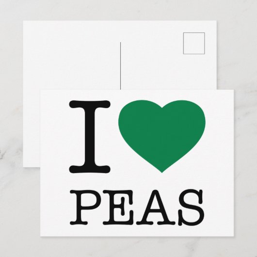 I LOVE PEAS POSTKARTE (Vorne/Hinten)