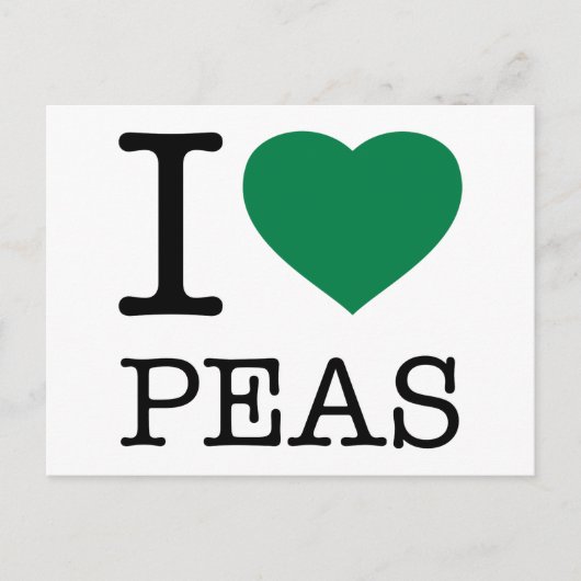 I LOVE PEAS POSTKARTE (Vorderseite)