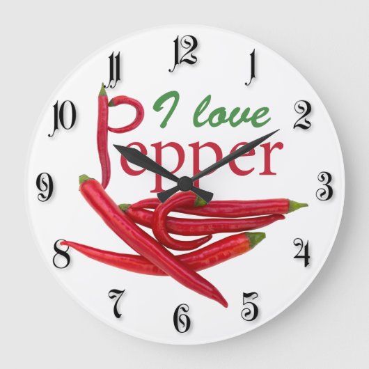 I love pepper große wanduhr (Vorderseite)