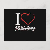 I Love Phlebotomy Phlebotomist Heart Blood Syringe Postkarte (Vorderseite)