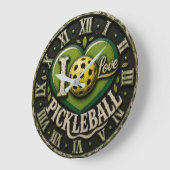 I Love Pickleball Große Wanduhr (Winkel)