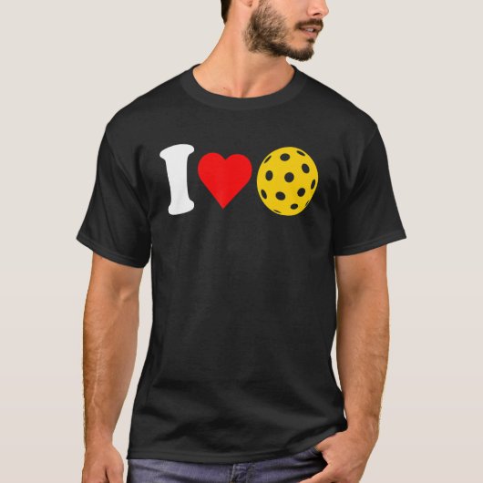 I Love Pickleball Paddleball Lover Red Heart Valen T-Shirt (Vorderseite)