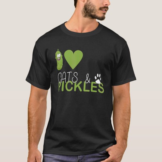 I Love Pickles & Cats  Pickle Vegetable Farming Ve T-Shirt (Vorderseite)