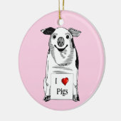 I Love Pigs * National Pig Day Keramik Ornament (Links)